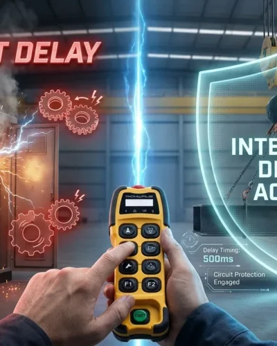 تکنولوژی Interlock Delayریموت کنترل جرثقیل سری TE؛ سد امنیتی Richwave در برابر فرامین متضاد