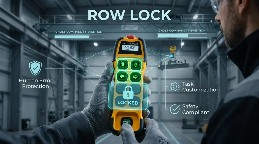 قابلیت Row Lock؛ امنیت لایه‌بندی شده در ریموت‌های صنعتی Richwave - RICHWAVE - تنها تولیدکننده ریموت کنترل جرثقیل در ایران