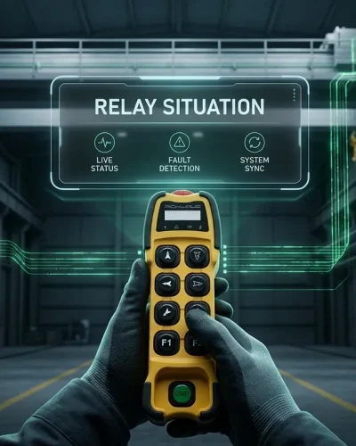 مدیریت وضعیت رله‌ها Relay Situation؛ مانیتورینگ هوشمند در ریموت‌های Richwave سری TE - RICHWAVE - تنها تولیدکننده ریموت کنترل جرثقیل در ایران